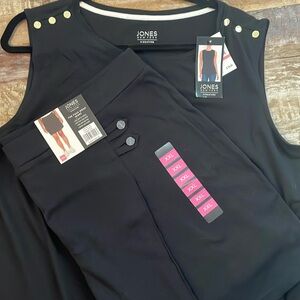 15. XXLG Black Jones NY Classic Sleeveless tee Top/Matching Skort NWT 98.00 MSRP